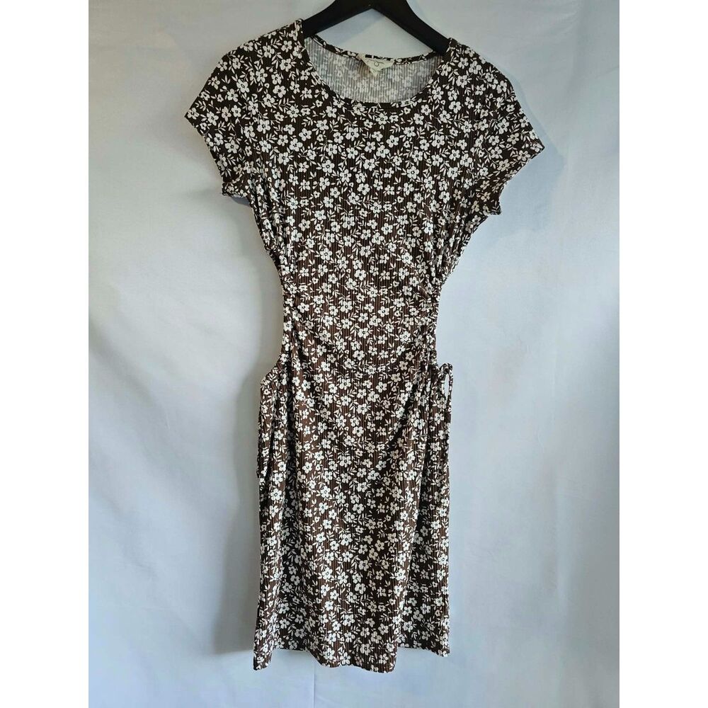 Cottagecore Jessica Simpson Brown Floral Cutout Dress Size L